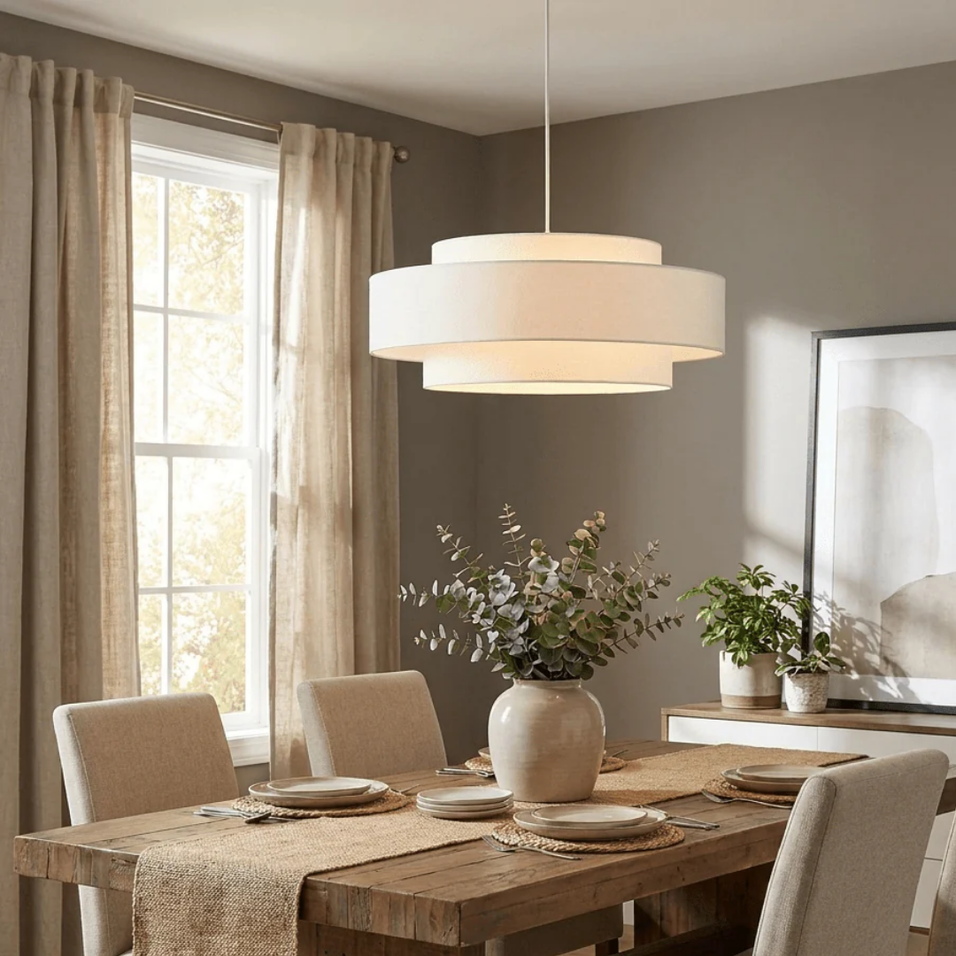 ® - Hanglamp Met Gelaagd Linnen Design