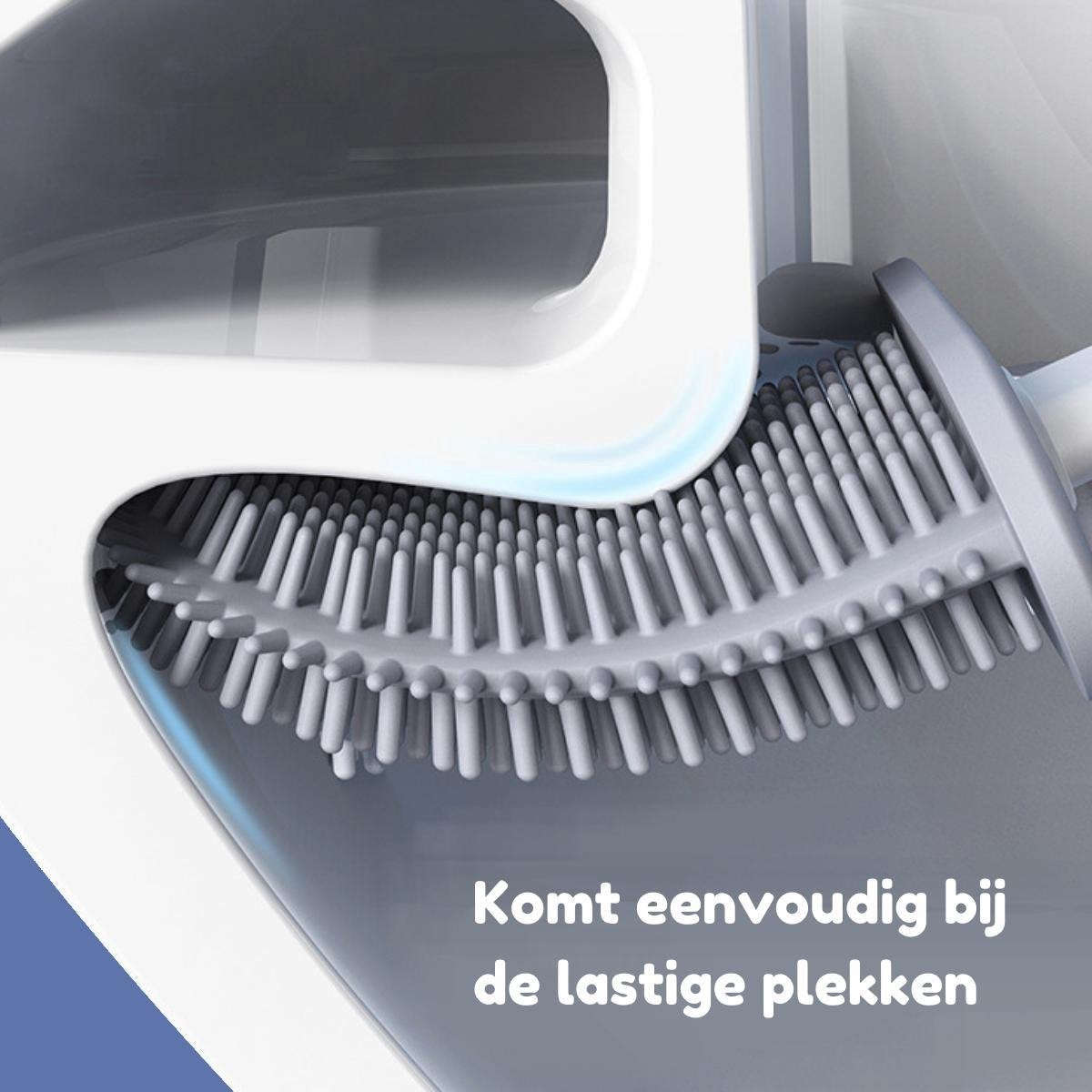 WC borstel met houder - Siliconen - Ophangsysteem - Zwart | TOJ