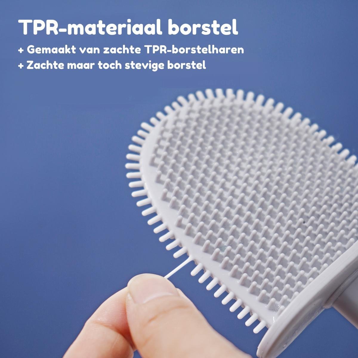 WC borstel met houder - Siliconen - Ophangsysteem - Zwart | TOJ