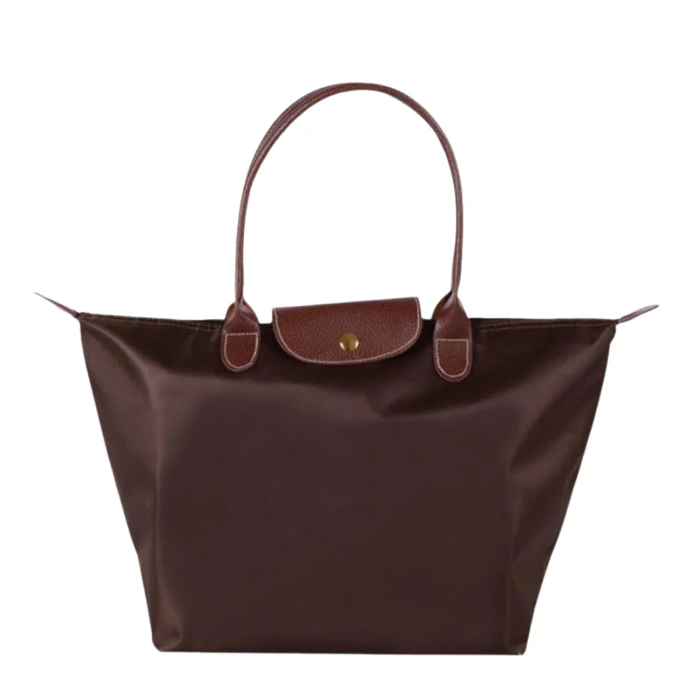 Coffee Tote Bag with Leather Accents