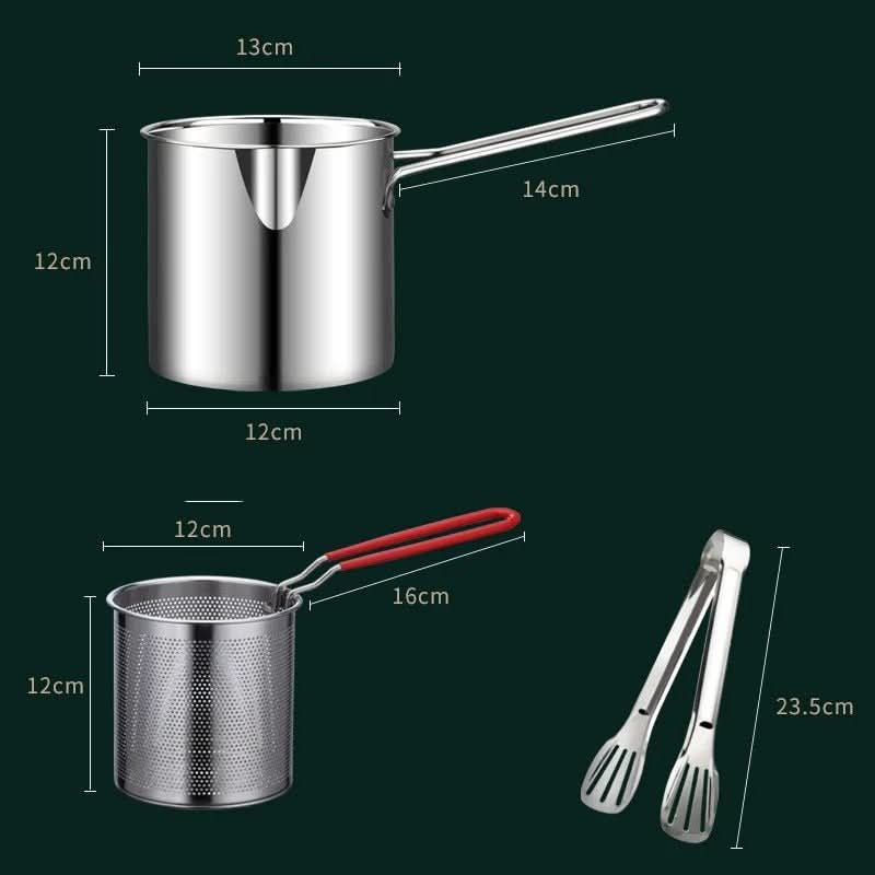 SMARTFRY POT - Stainless Steel Deep Fryer with Anti-Scald Handle and Oil-Saving Design for Safe and Efficient Cooking