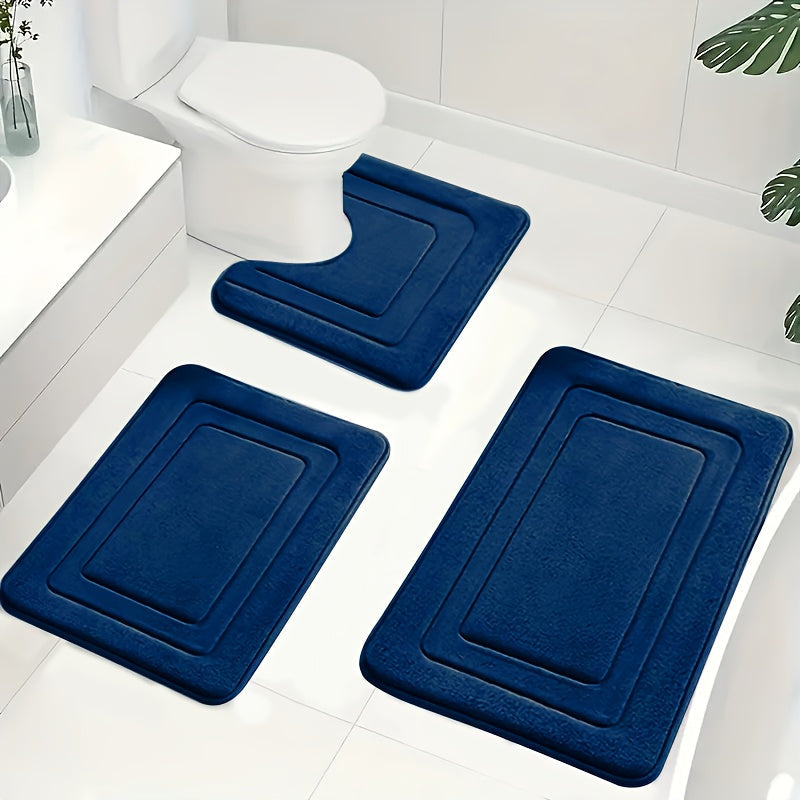 Luxe Memory Foam Badmat Set – Zachte, Absorberende & Antislip 3-Delige Set