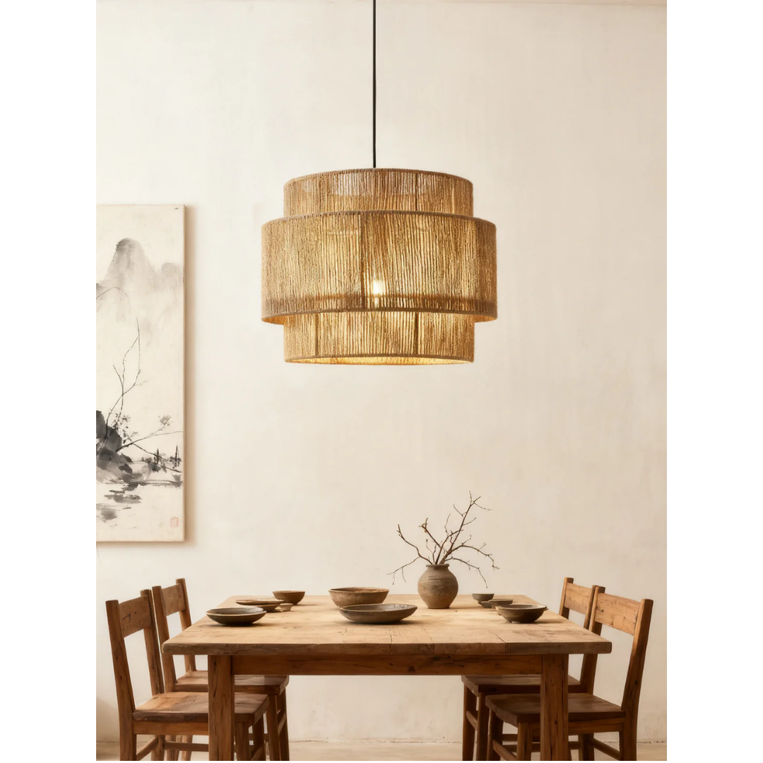 ® - Hanglamp Met Gelaagd Henneptouw Design