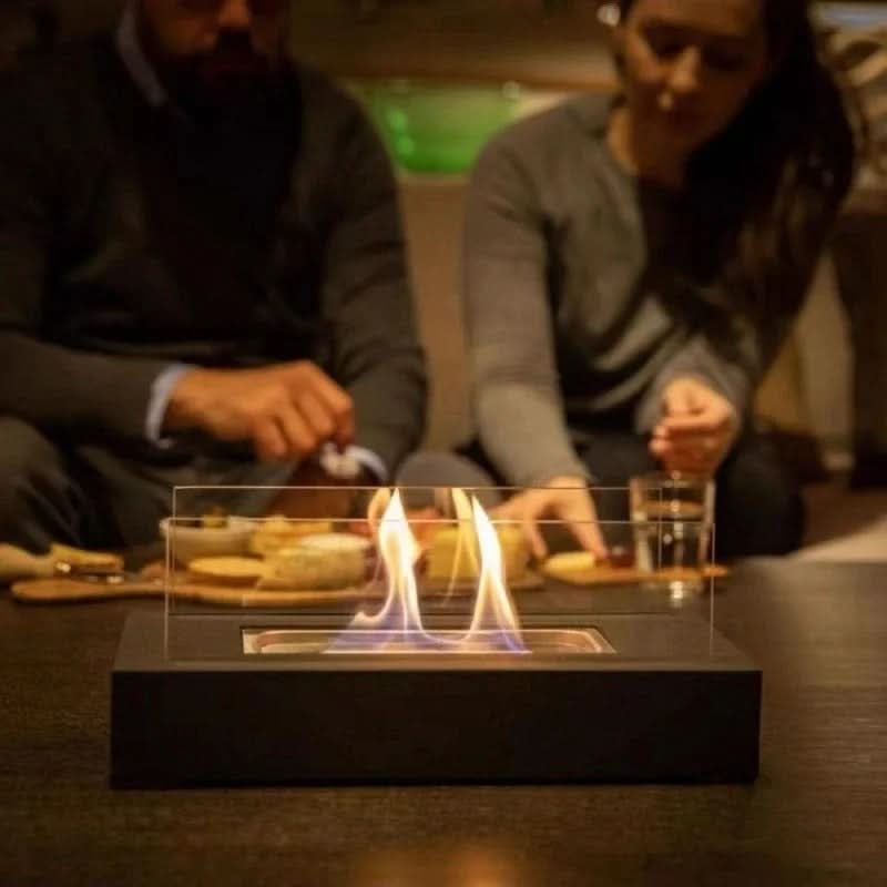 FLAMEGLOW – Portable Bioethanol Table Fireplace for Stylish Flame Ambiance