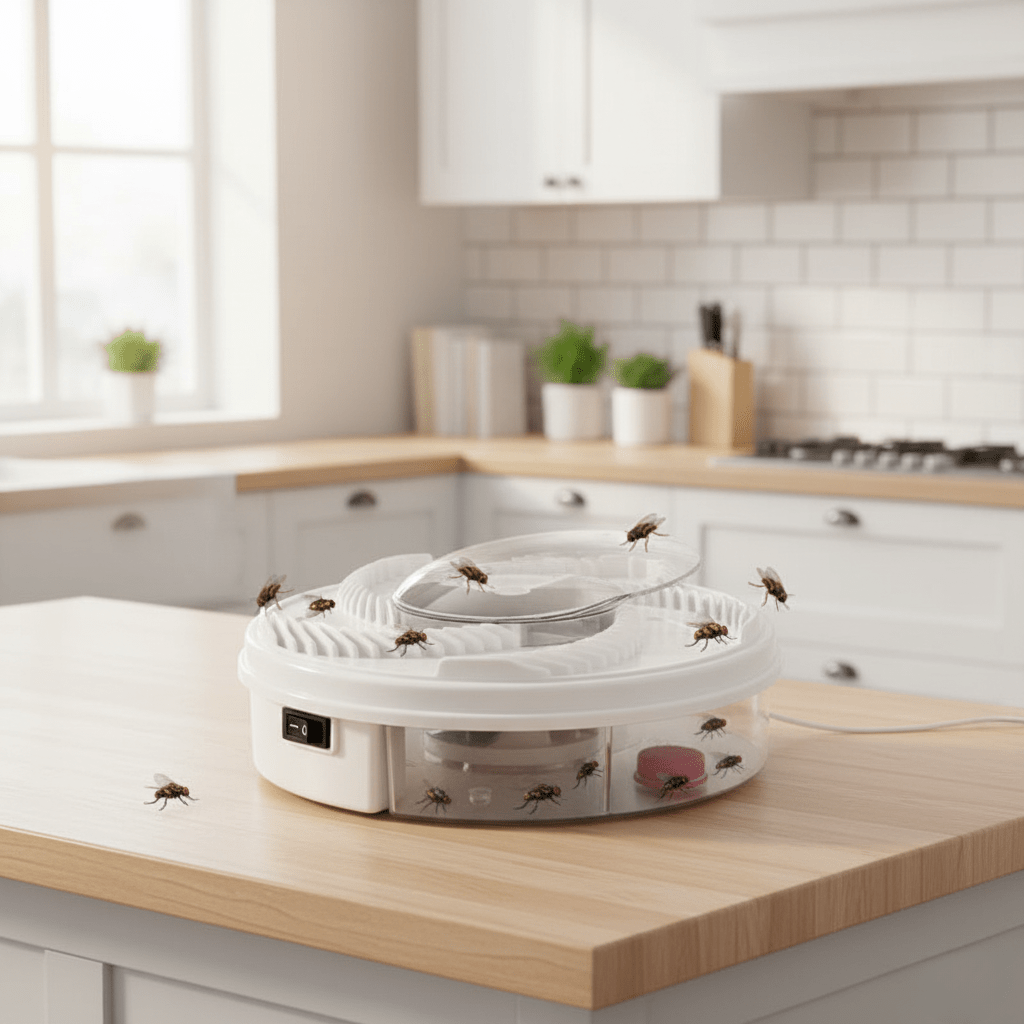 ECO CATCHER – Quiet, Environmentally Friendly Fly Catcher for Kitchen, Living Room & Garden