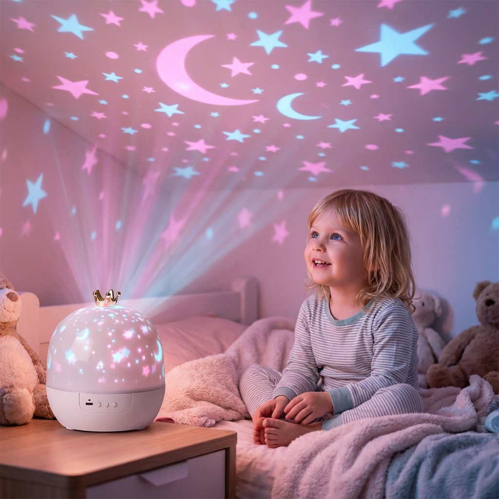 Kinder Nachtlamp Met Projector Voor Rustgevende Slaapomgeving