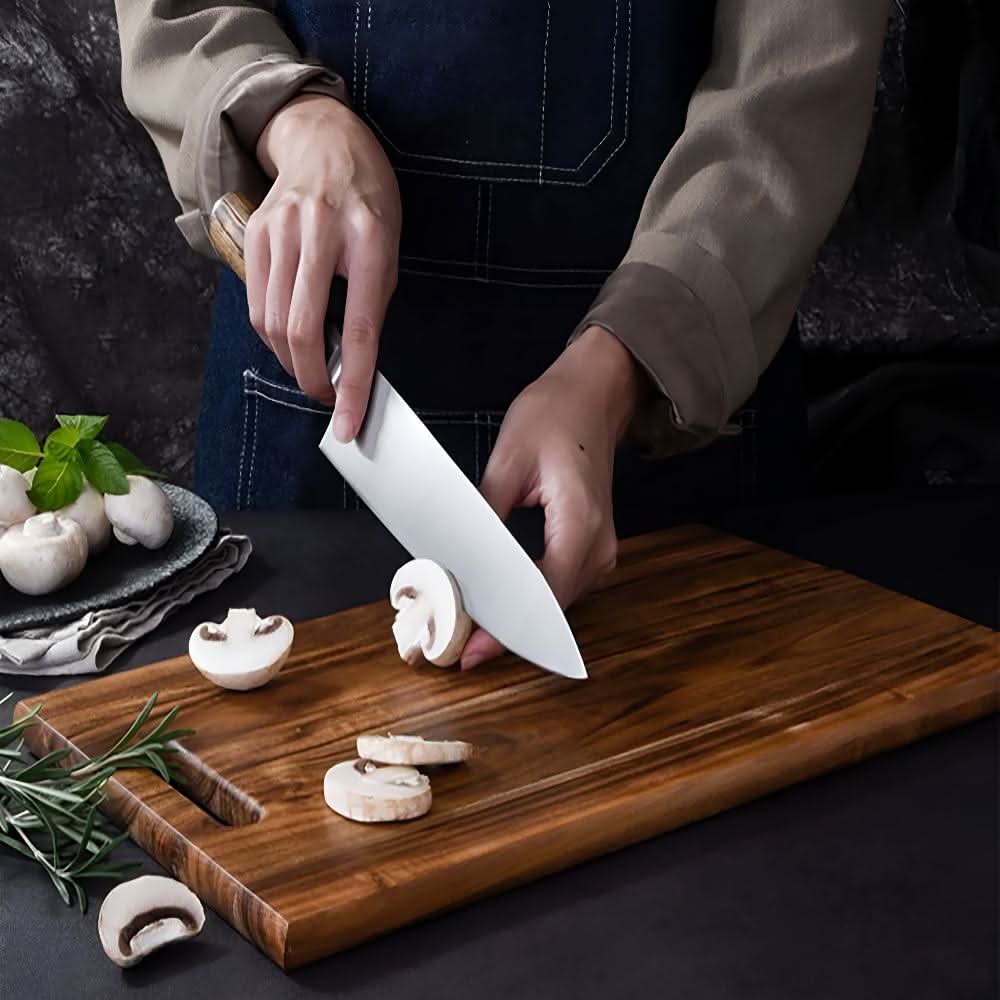 ECOSLICE - Sustainable Acacia Wood Cutting Board for Stylish and Safe Kitchen Work