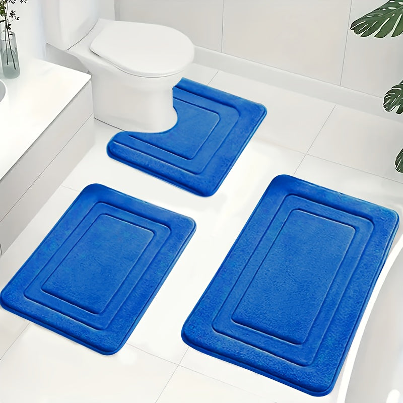 Luxe Memory Foam Badmat Set – Zachte, Absorberende & Antislip 3-Delige Set