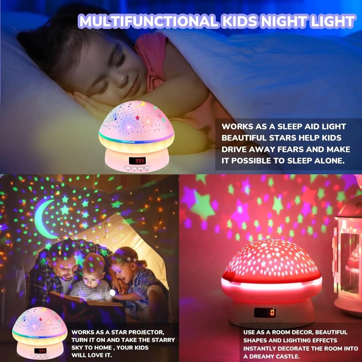 GLOWLIGHT – Magical Star Projector with 16 Colors & Timer Function