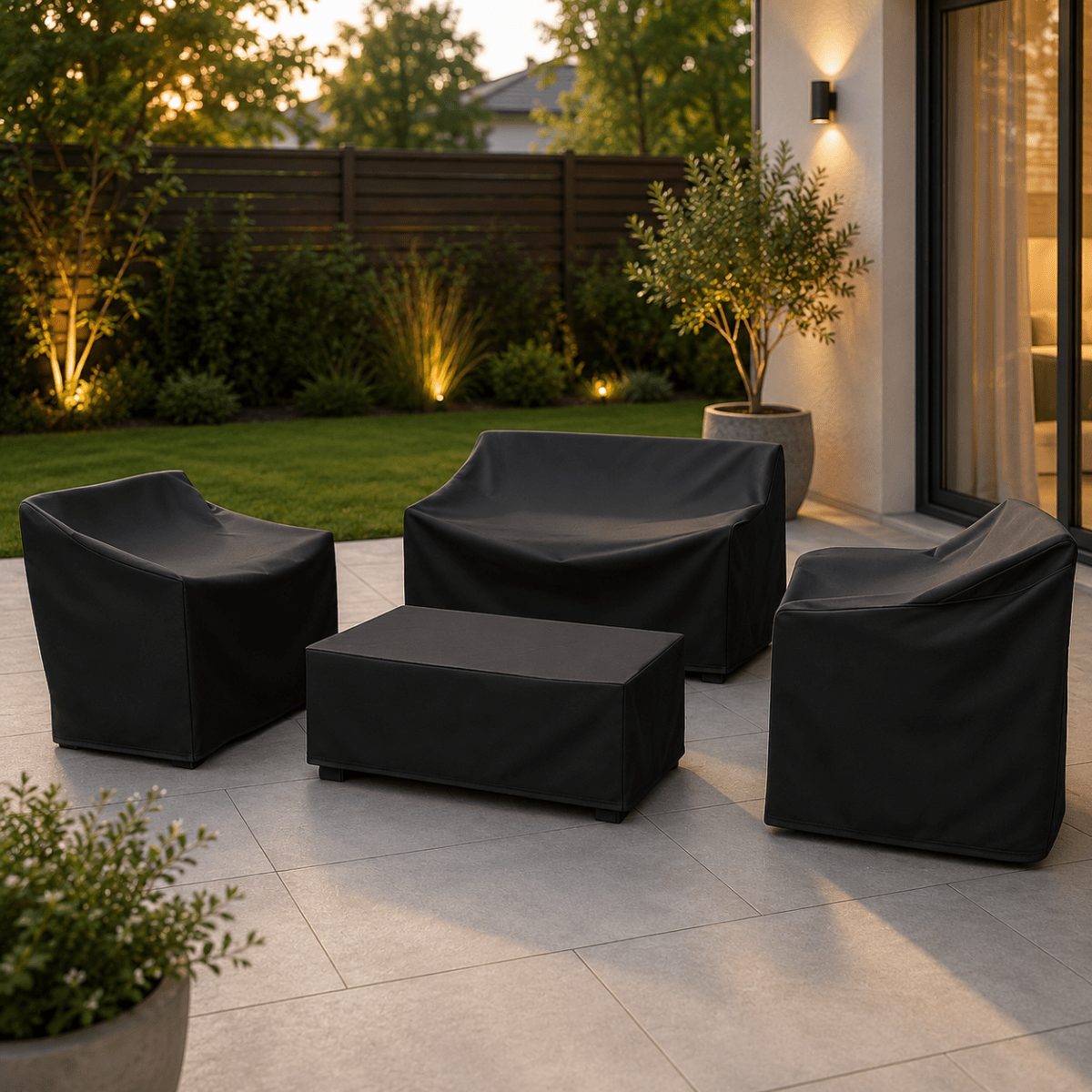 PATIOSHIELD – Weatherproof furniture cover with UV and rain protection
