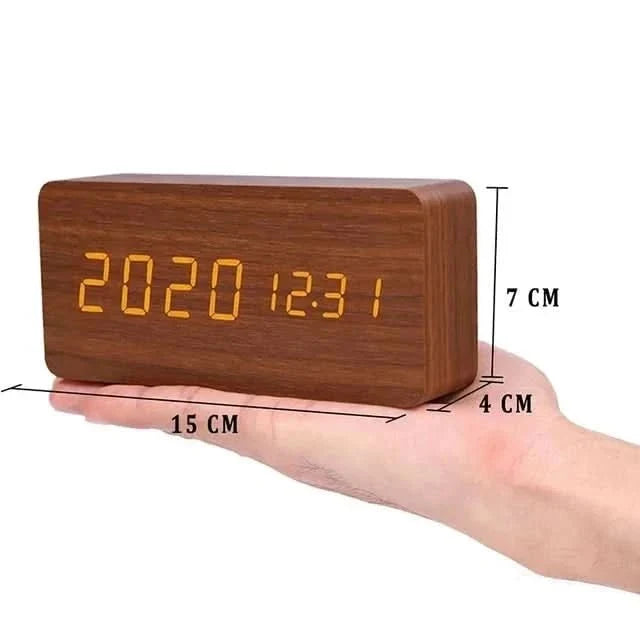 TIMBERGLOW LED Alarm Clock – Digital & Stylish in Natural Wood Design