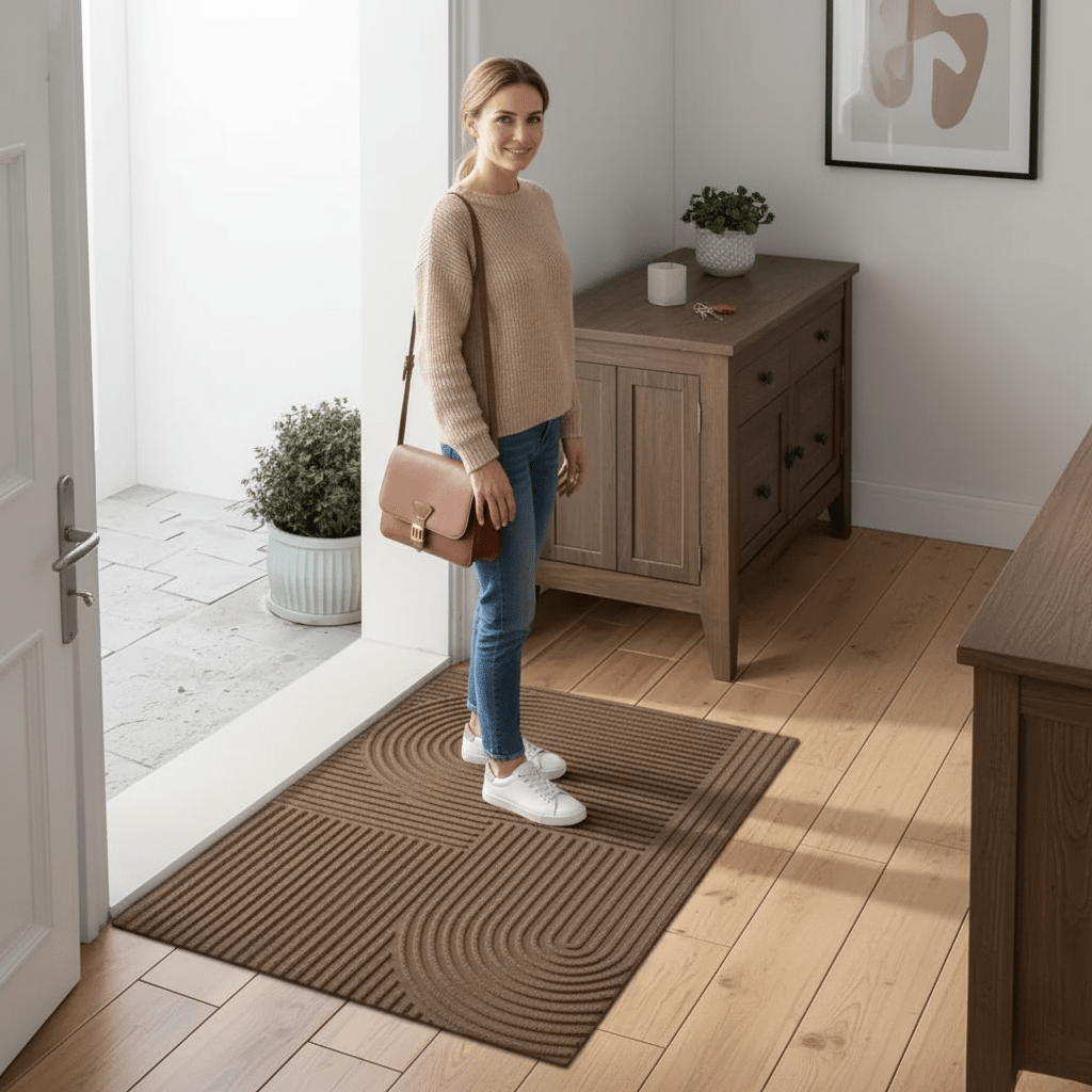 AQUARAY – Absorbent, washable mat with flowing line pattern