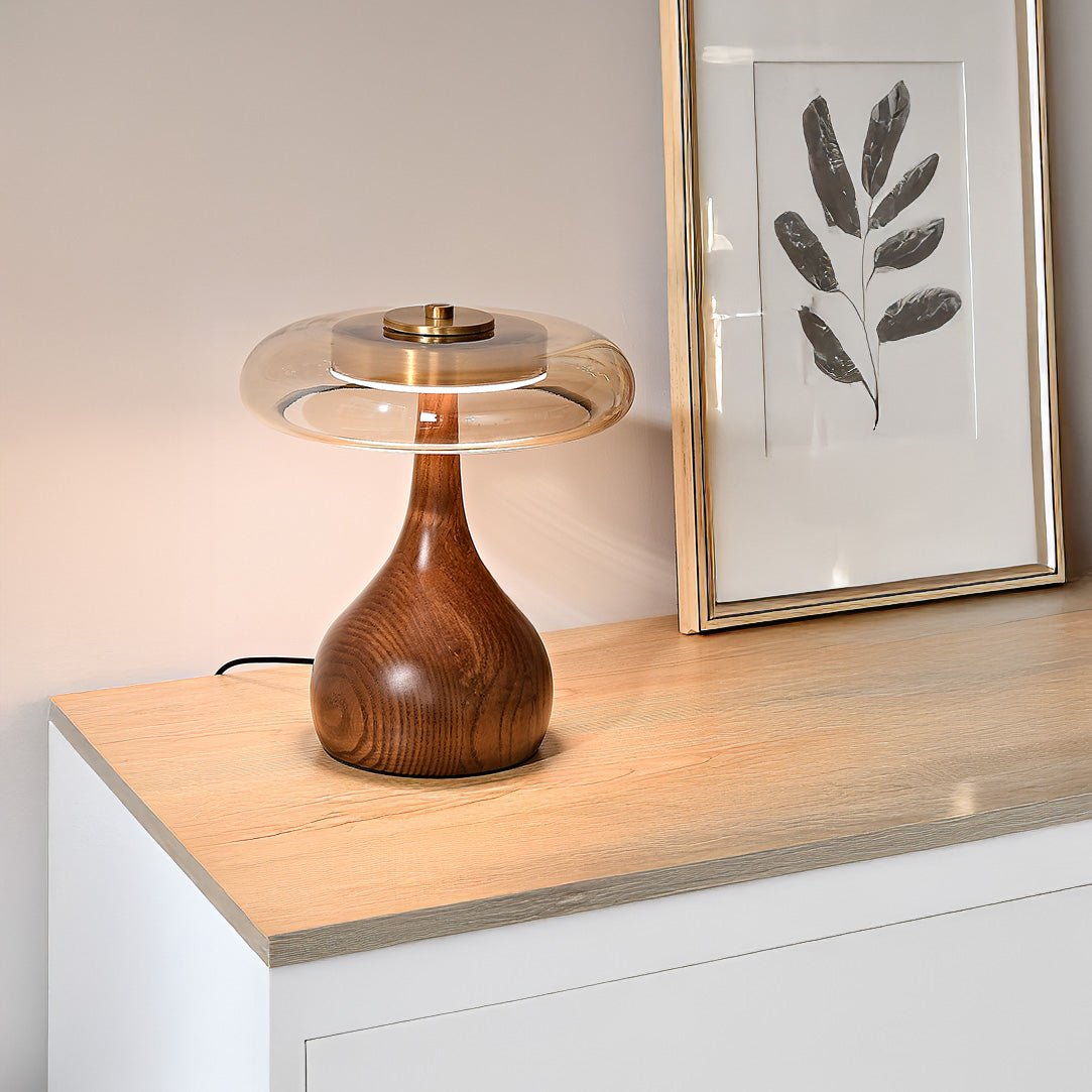 LUXEN – Dimmable LED Table Lamp with Wooden Base for a Modern, Warm Home Ambience