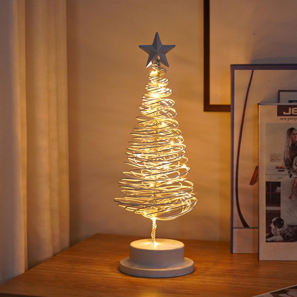 LED Christmas Tree with Spiral Design and Star Accent (33 cm)