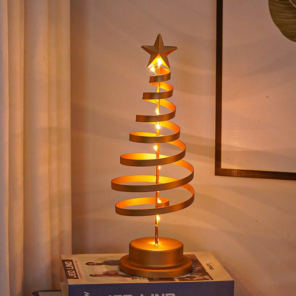 LED Christmas Tree with Spiral Design and Star Accent (33 cm)