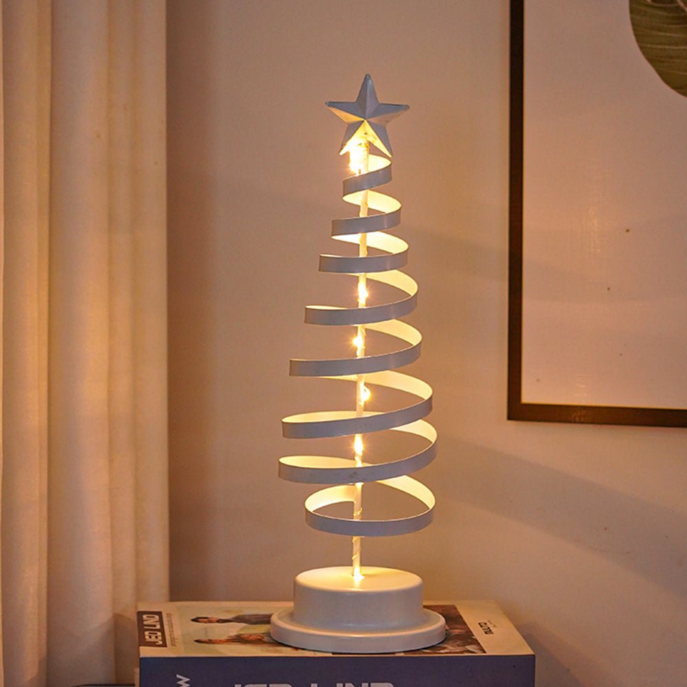 LED Christmas Tree with Spiral Design and Star Accent (33 cm)
