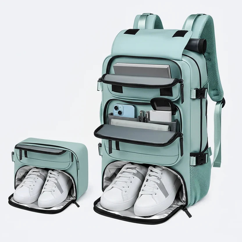 TRAVELMAX Pack - Large waterproof travel backpack with USB port