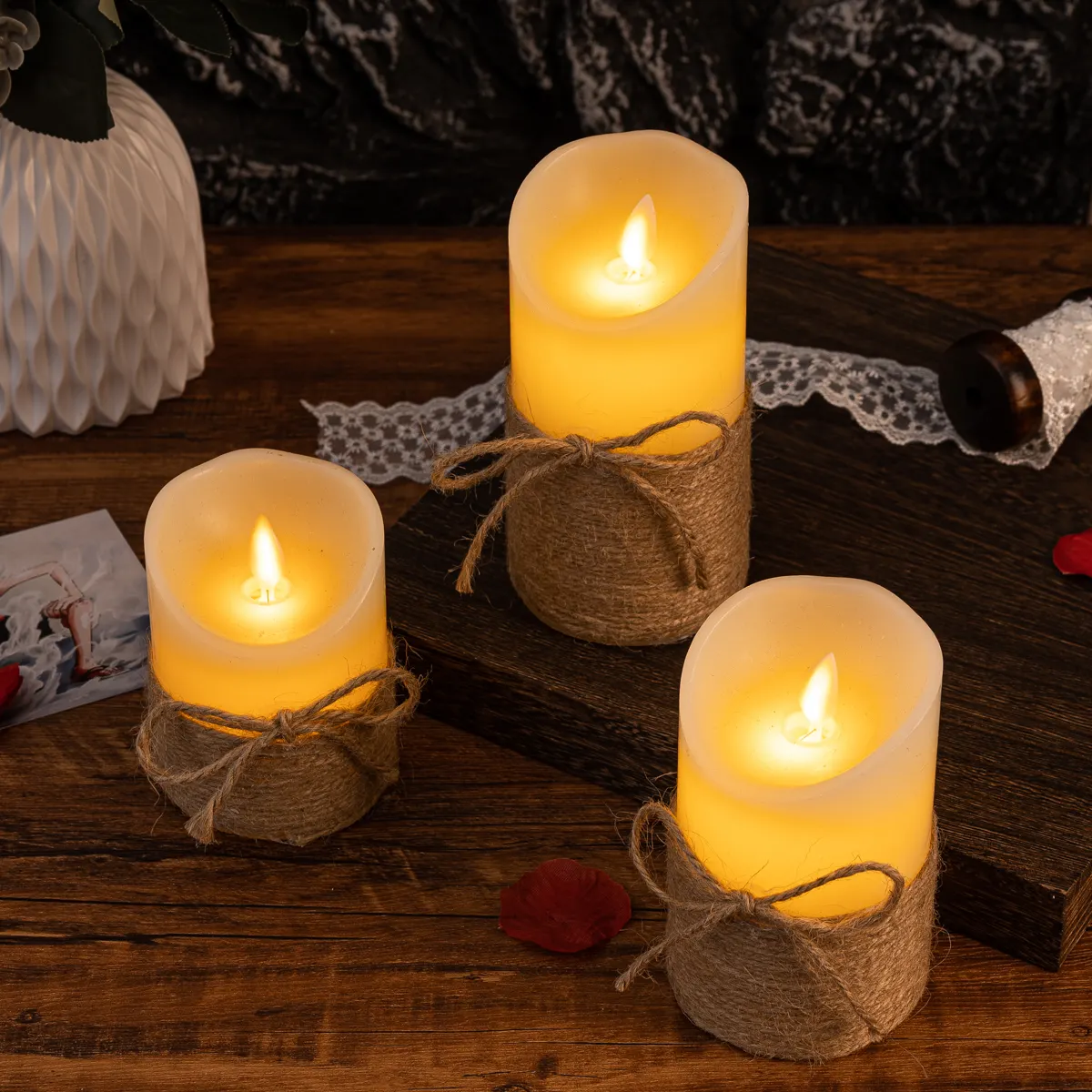Autumn - Vuurloze Kaars met Sfeervolle Verlichting