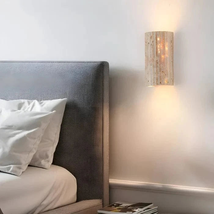 LuxeStone™ moderne travertin wandlamp met LED