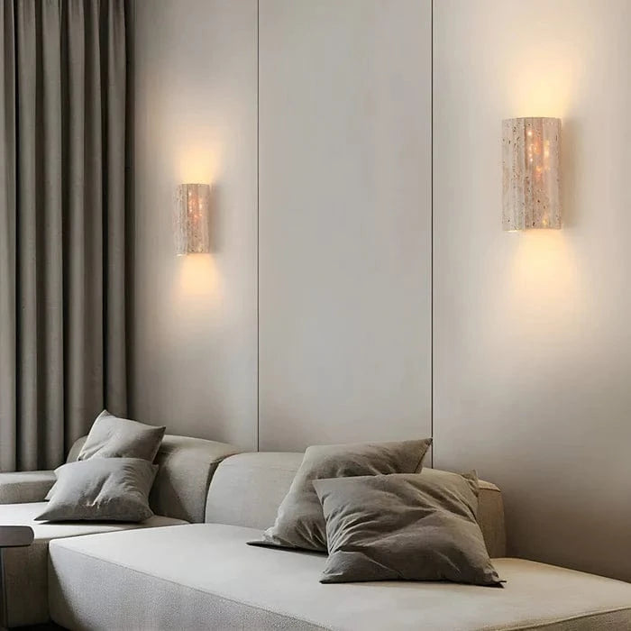 LuxeStone™ moderne travertin wandlamp met LED