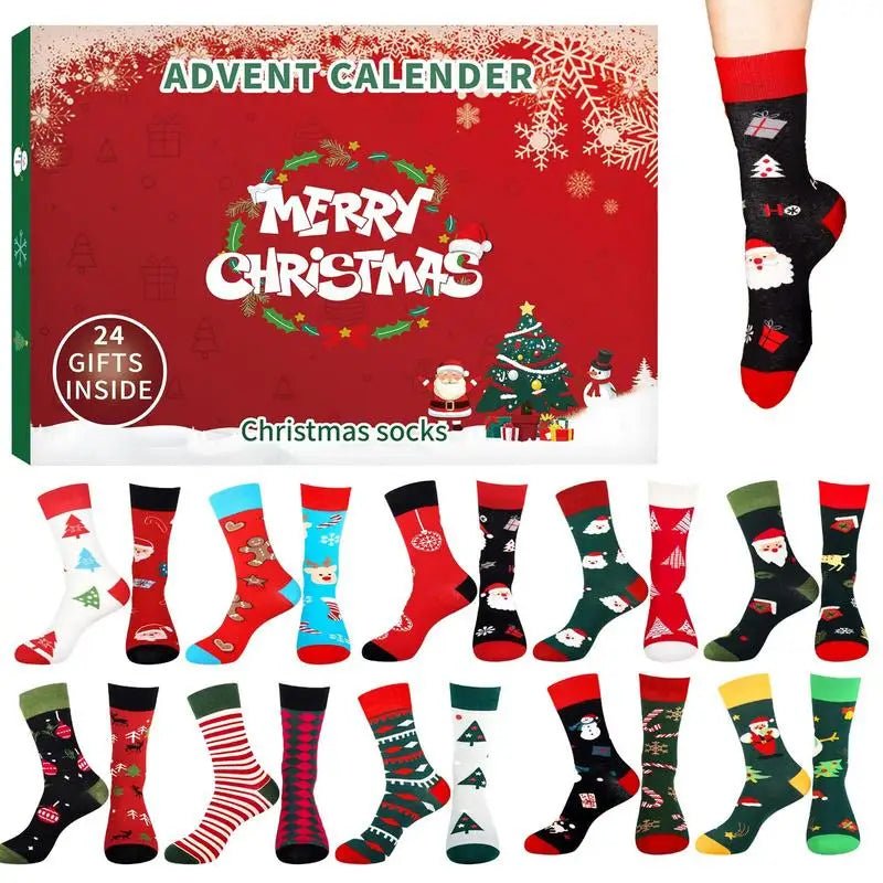 2025 – 24-Day Advent Calendar with Christmas Socks for Adults