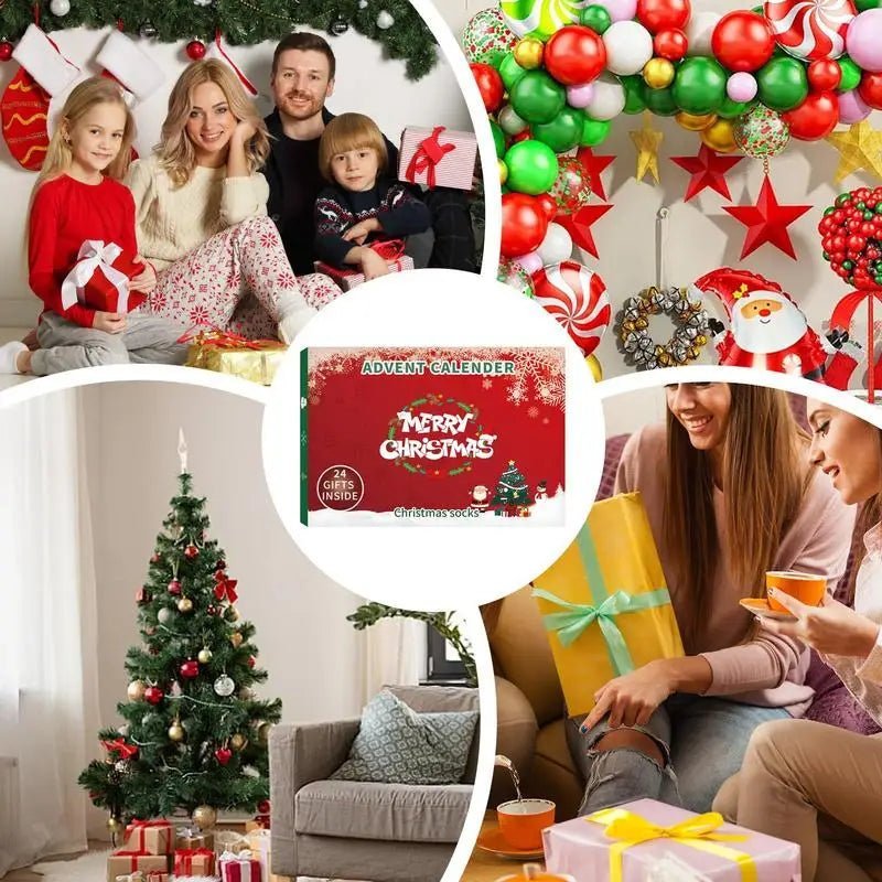 2025 – 24-Day Advent Calendar with Christmas Socks for Adults