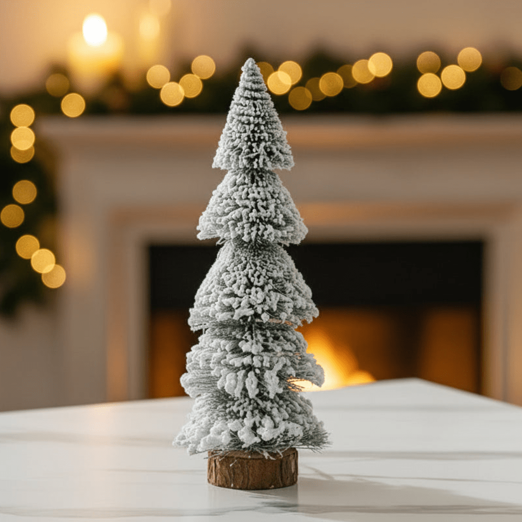 Mini Flocked Cedar Christmas Decoration for Festive Styling