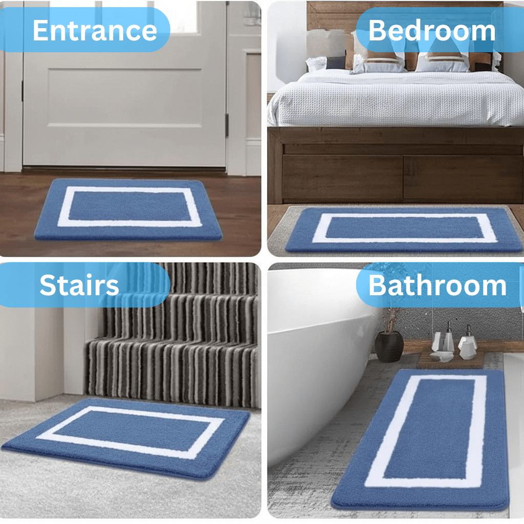 BATHBLISS – Soft Non-Slip Microfiber Bath Mat for Bathroom & Living Room