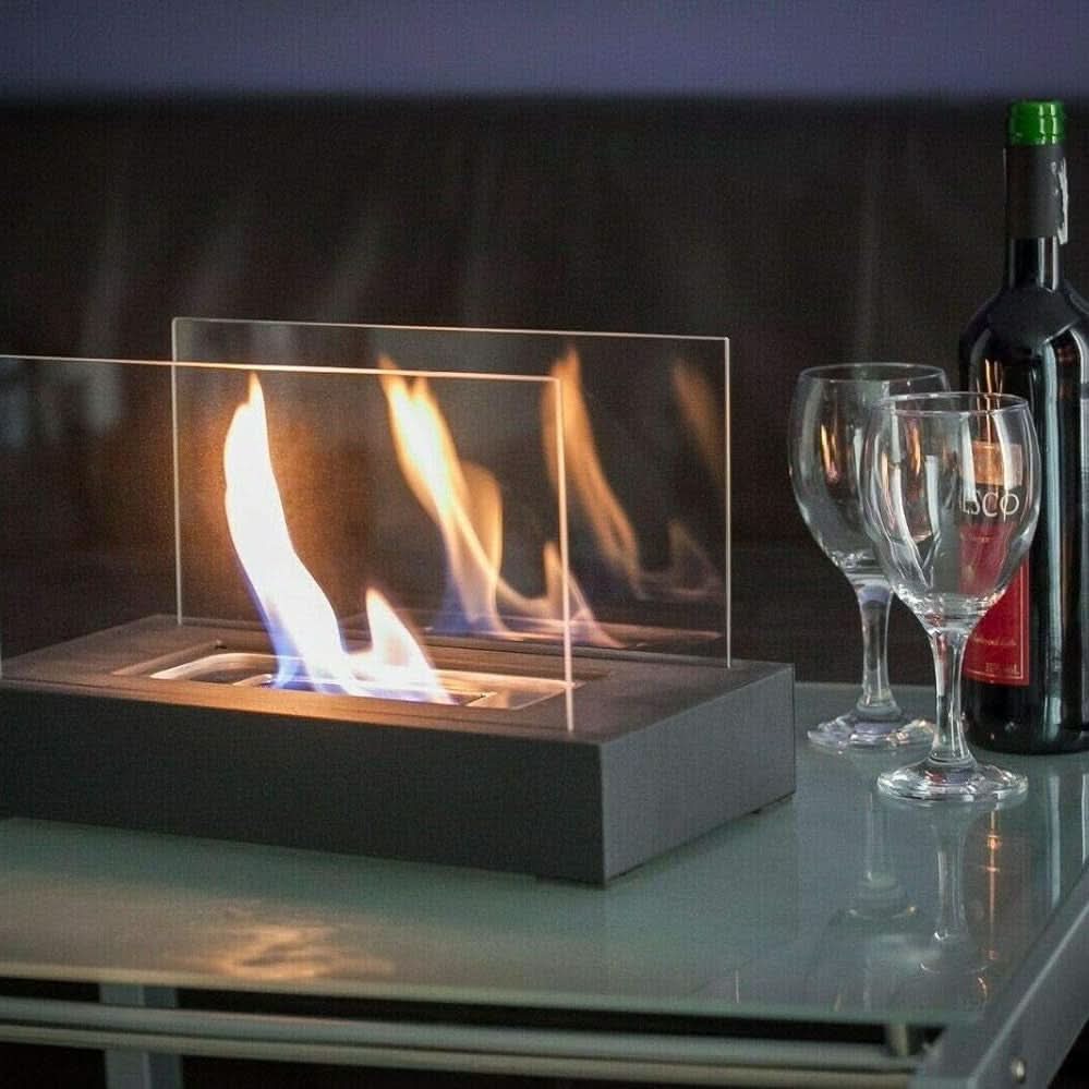 FLAMEGLOW – Portable Bioethanol Table Fireplace for Stylish Flame Ambiance