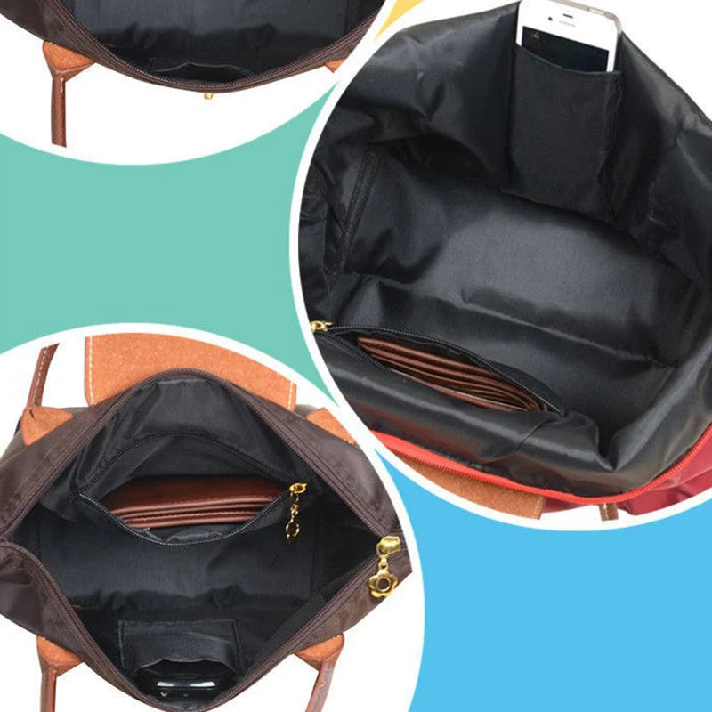 Brown Tote Bag with Leather Accents