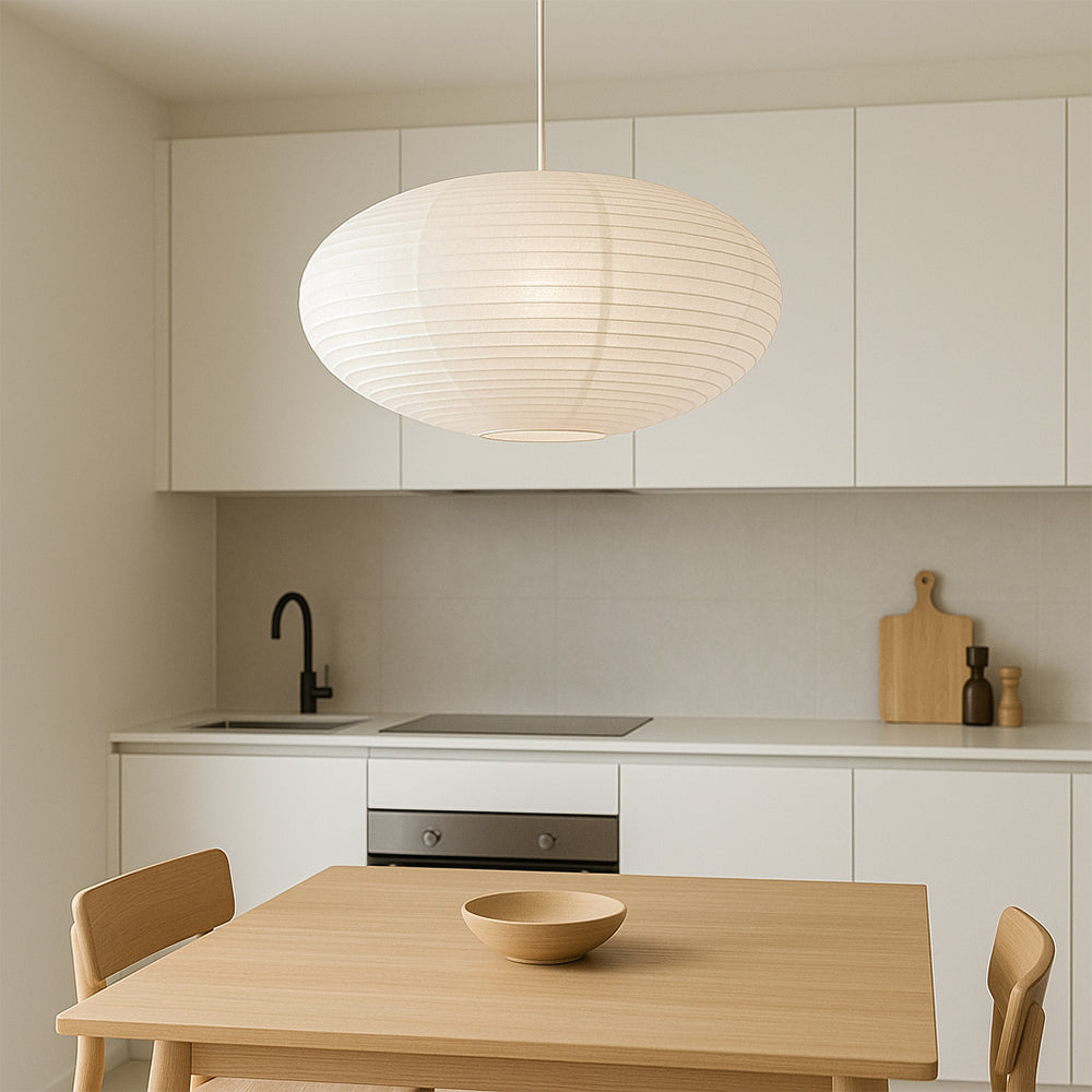 Papieren hanglamp van katoenpapier met verstelbare hoogte