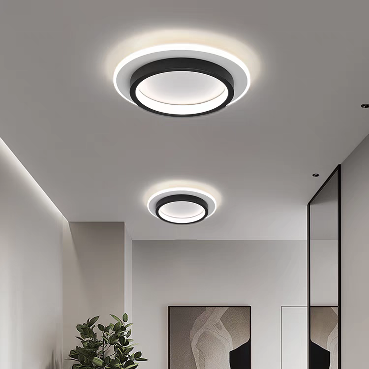 Plafondlamp met vlakke ronde diffuser ontwerp