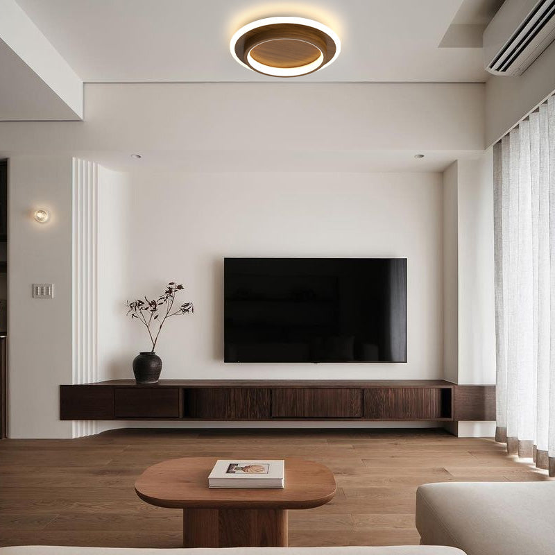 Plafondlamp met vlakke ronde diffuser ontwerp