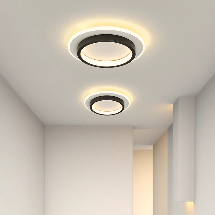 Plafondlamp met vlakke ronde diffuser ontwerp
