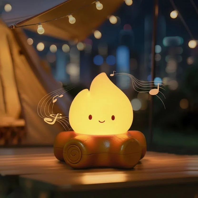 COZYCAMP – LED table lamp with campfire design & white noise
