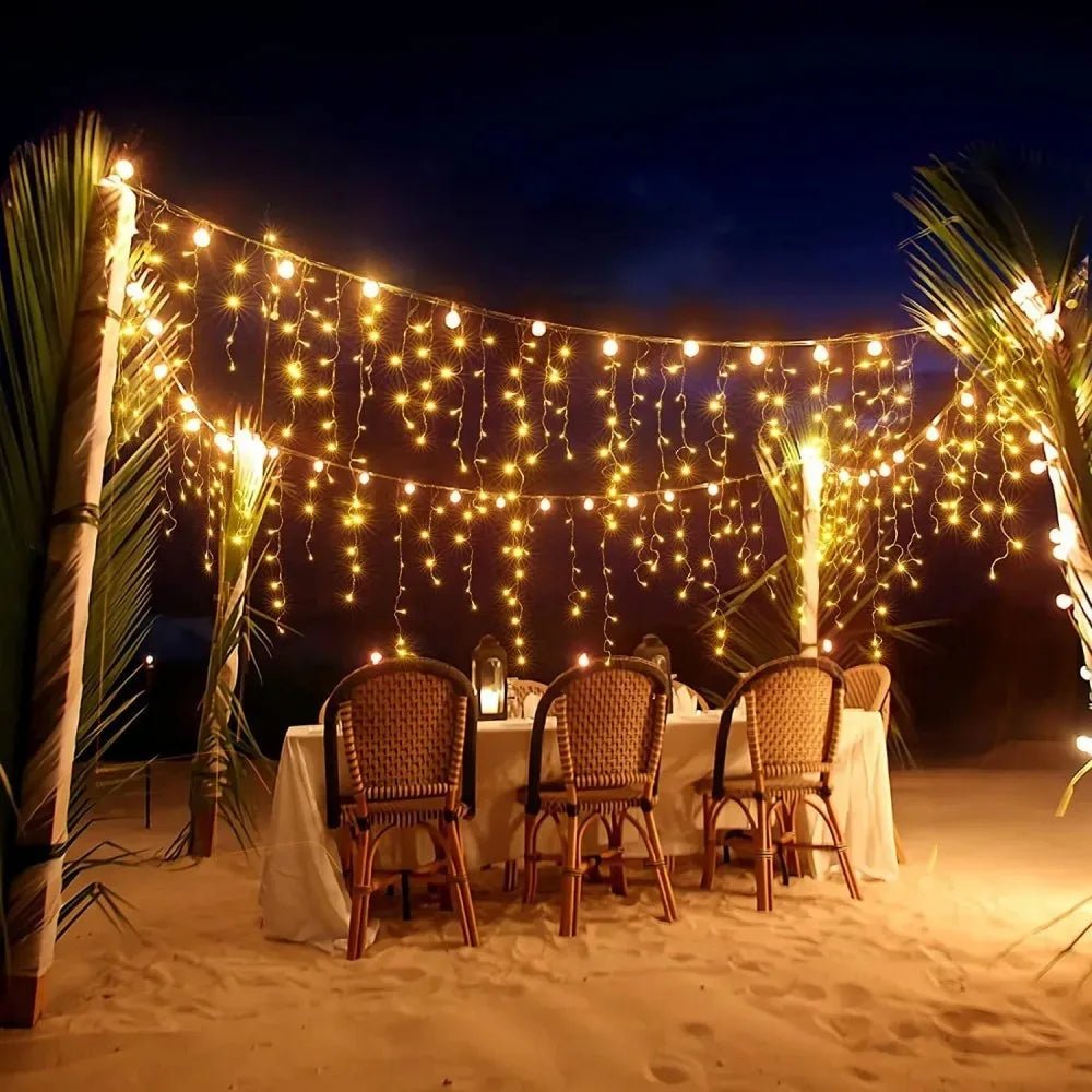 LED curtain string lights for magical holiday decor