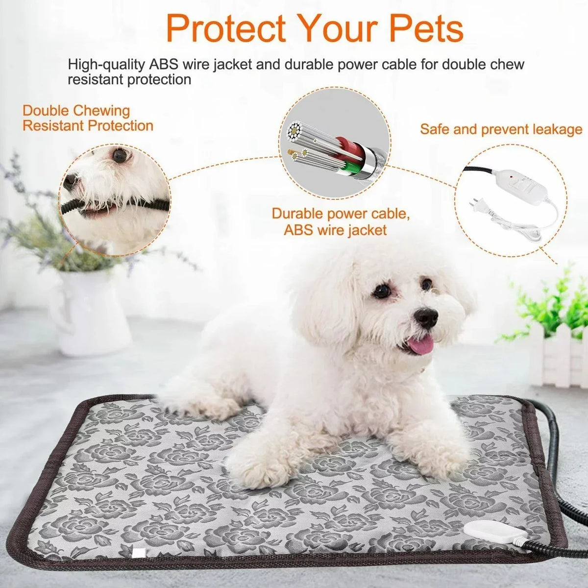 PawTherm Heizmatte für Haustiere | Temperaturkontrolle & Timer | Wasserdicht & Sicher | Für Hunde & Katzen