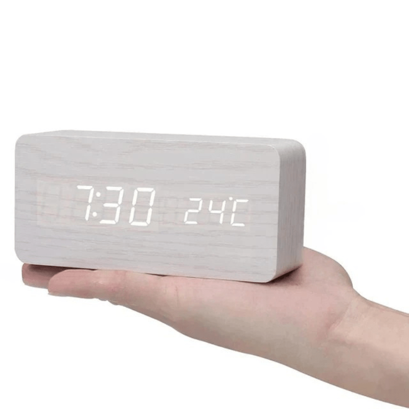 TIMBERGLOW LED Alarm Clock – Digital & Stylish in Natural Wood Design