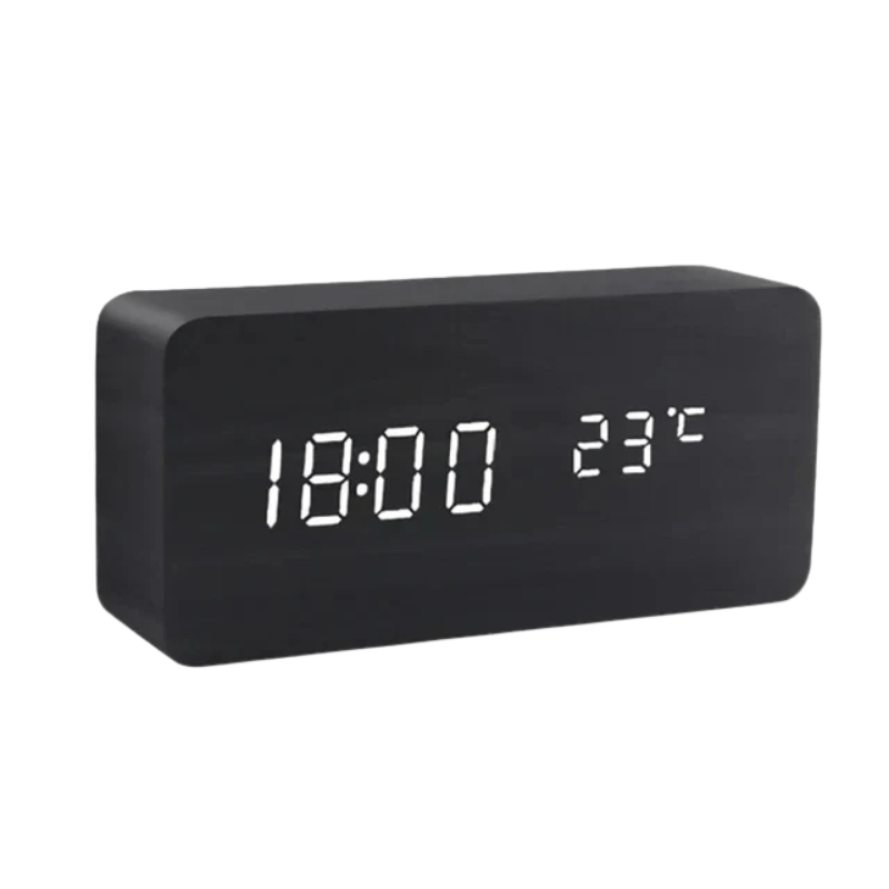 TIMBERGLOW LED Alarm Clock – Digital & Stylish in Natural Wood Design