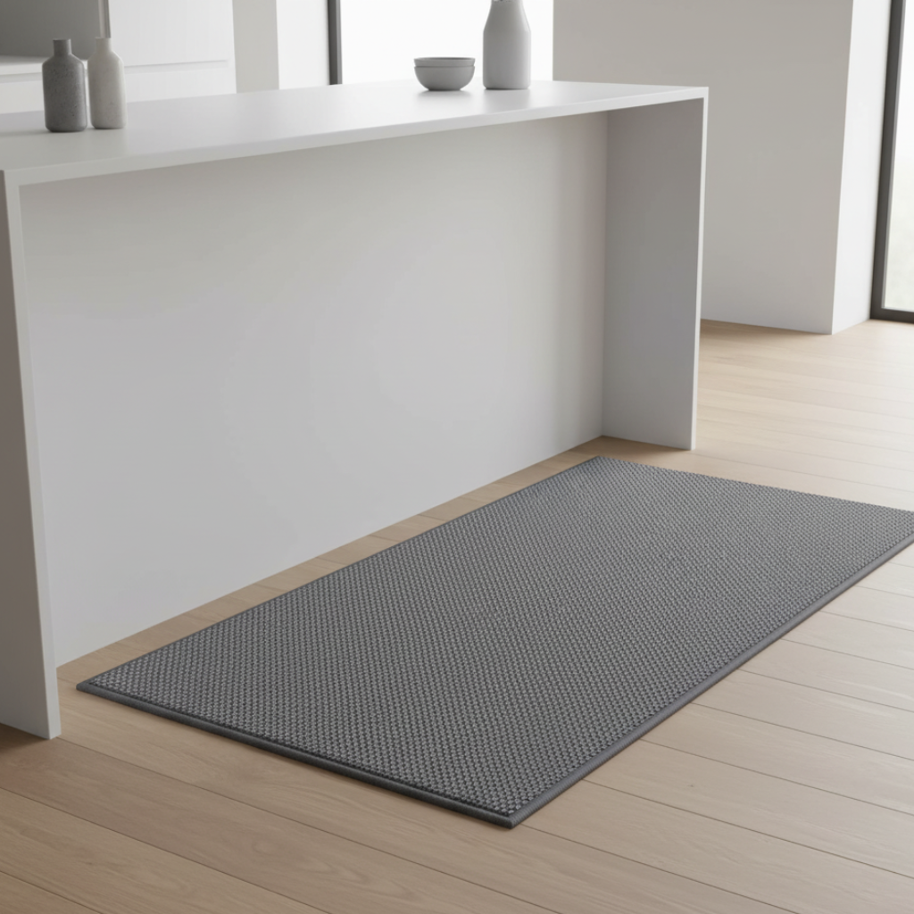 PureStep - Woven Kitchen Mat with Non-Slip Rubber Backing, Washable & Water Absorbent Floor Rug for Modern Home Decor