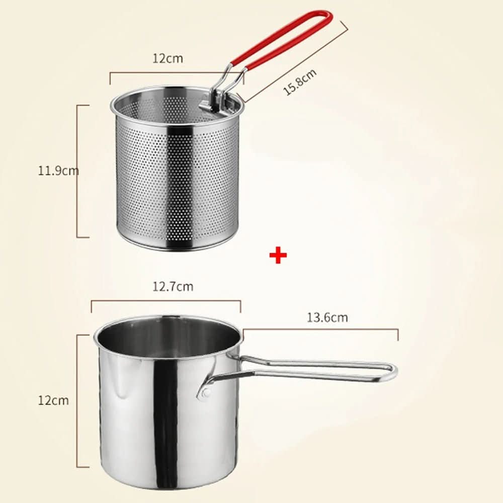 SMARTFRY POT - Stainless Steel Deep Fryer with Anti-Scald Handle and Oil-Saving Design for Safe and Efficient Cooking