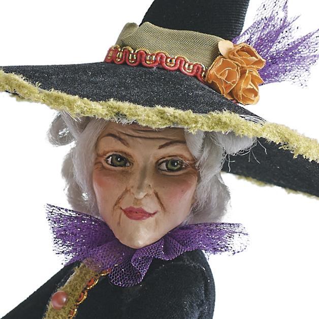 Halloween Beeldje | Handgemaakte Heks Decoratie | Hars