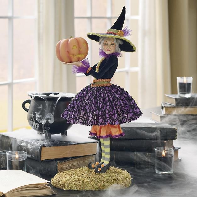 Halloween Beeldje | Handgemaakte Heks Decoratie | Hars