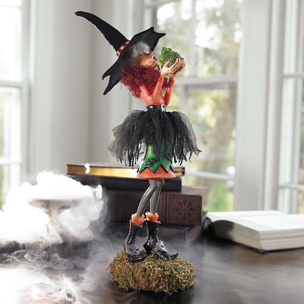 Halloween Beeldje | Handgemaakte Heks Decoratie | Hars