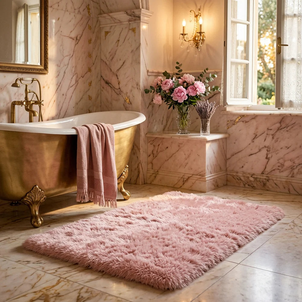 Plush Microfiber Shaggy Bath Rug