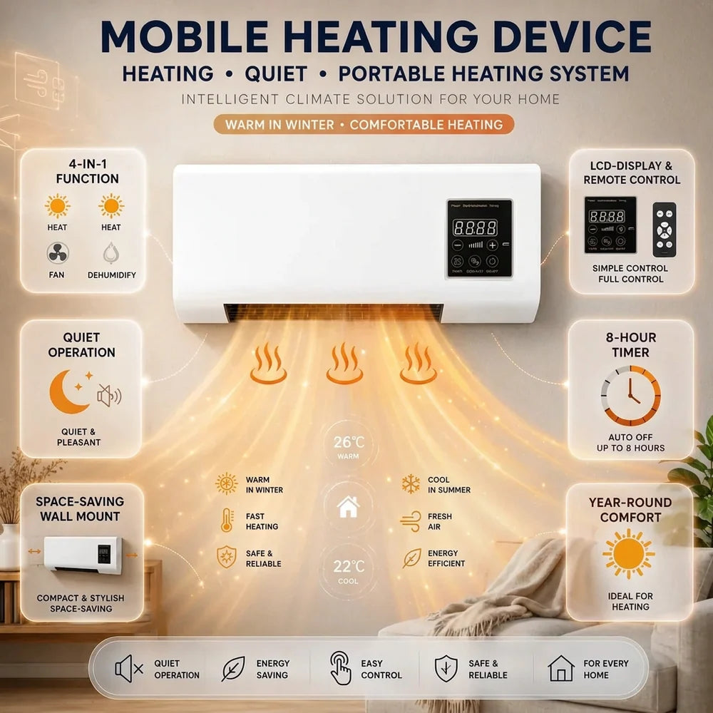 4-in-1 Wall-Mounted Bedroom Climate Unit