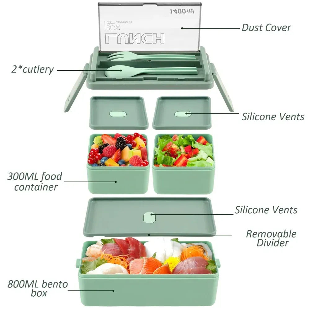 1400ml Double-Layer Bento Lunch Box
