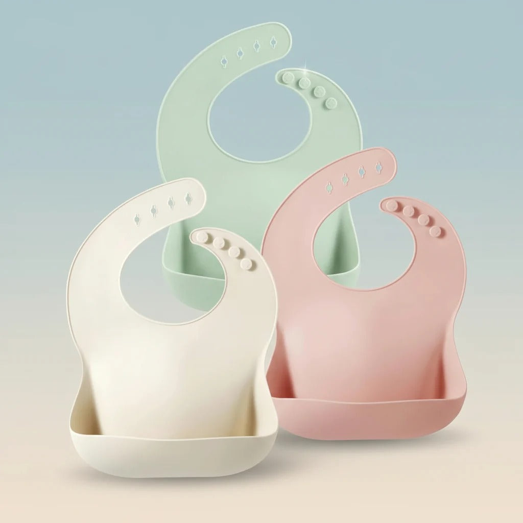 Silicone Baby Bib with Deep Pocket