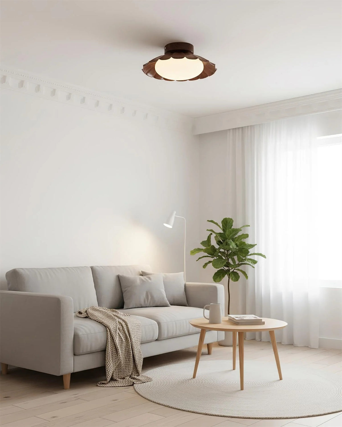 Scalloped Metal LED Ceiling Light