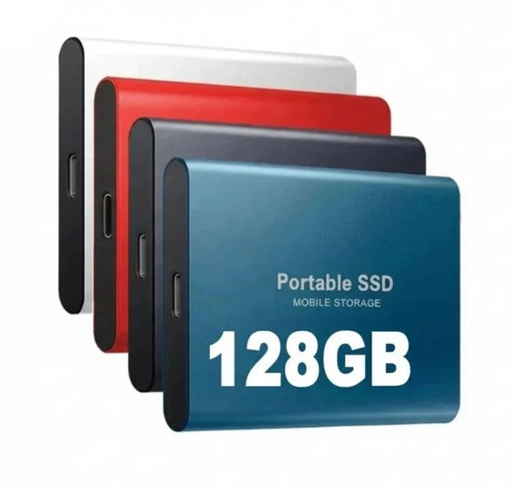 Portable 128GB External SSD with USB-C